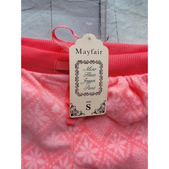 New Mayfair Women's' Size S Pink Micro Fleece Pajama Lounge Pants - Picture 2 of 8